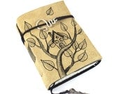 Leather Diary, Journal, Handmade Book, Tree House