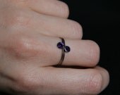 Dark Purple Swarovski Crystal Stacking Ring