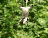Tiny Possum Necklace - needle felted