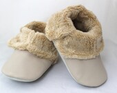 6-12 month size Mini Toes baige soft sole leather warm winter fall baby shoes