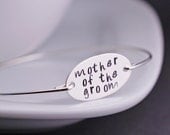 Mother of the Groom Jewelry, Sterling Silver Bangle Bracelet, Mother of the Groom Gift, Wedding Jewelry