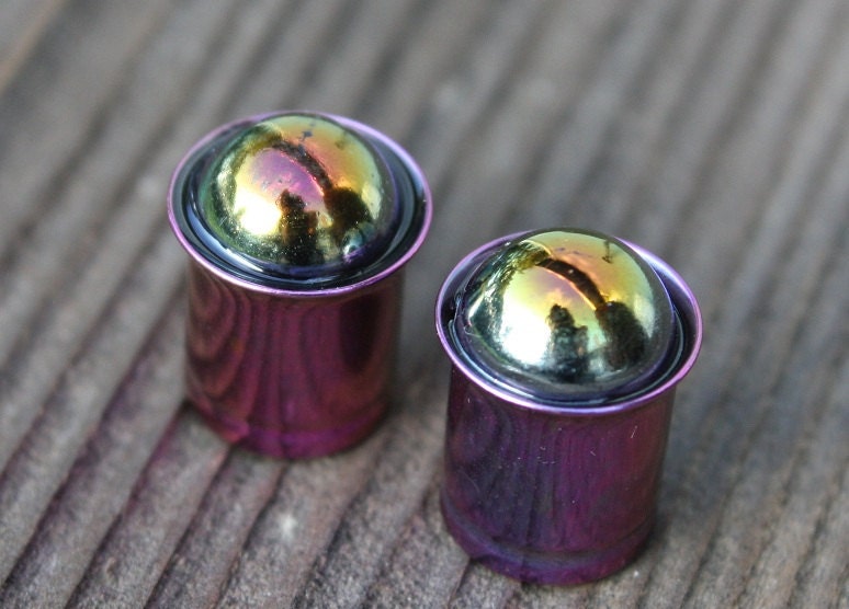 00ga 10mm single flared rustic rainbow plugs