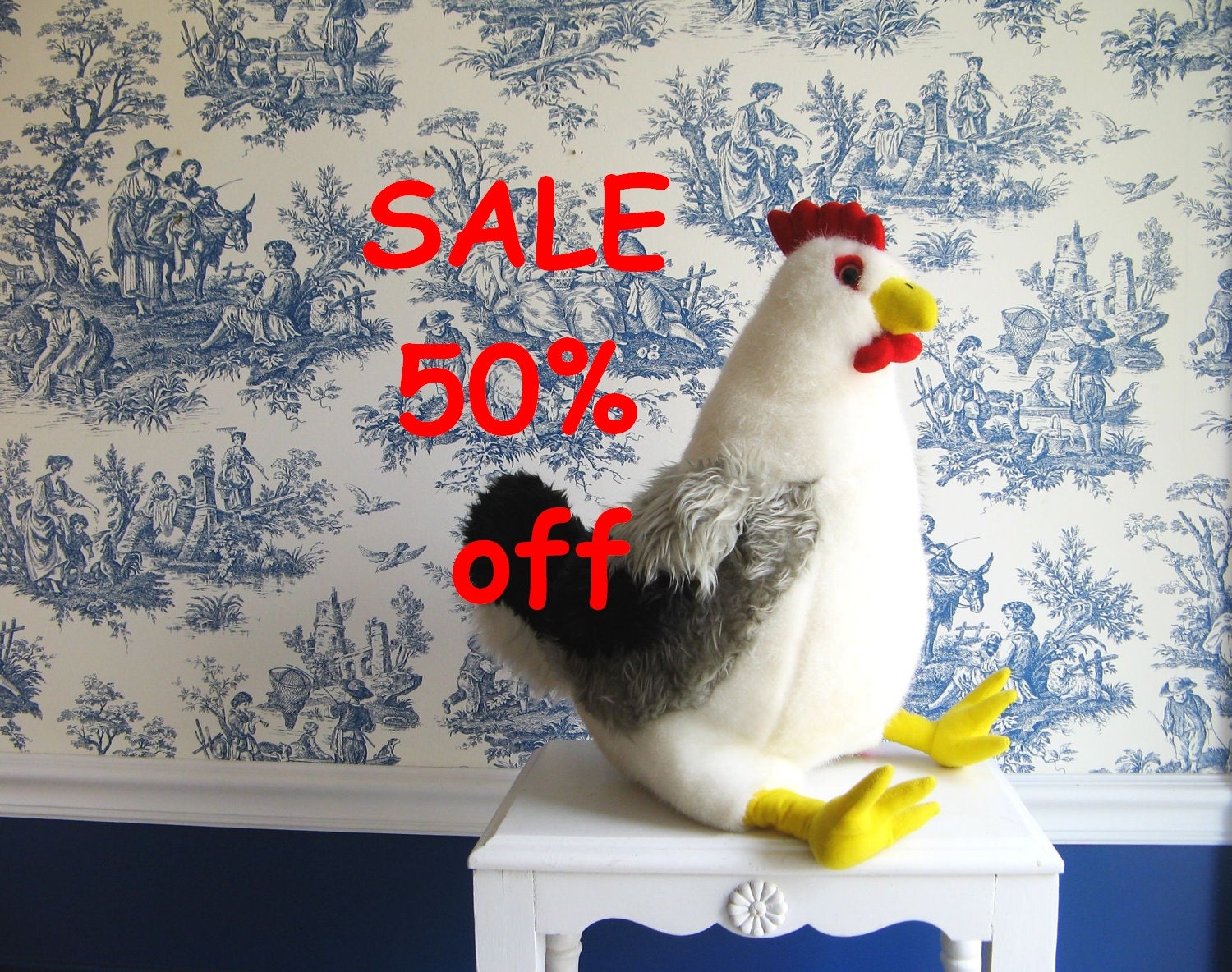 SALE 50% off large Rooster stuffed animal