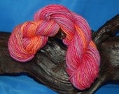 Hand Spun Tussah Silk & Merino Wool Yarn - Cotton Candy 50g approx 93 yards/85m