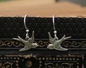 Love Bird Earrings - Antiqued Silver