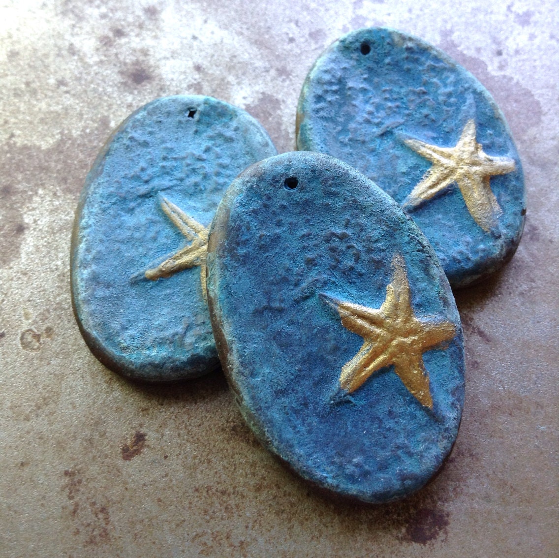 Ancient Bronze Starfish Pendant