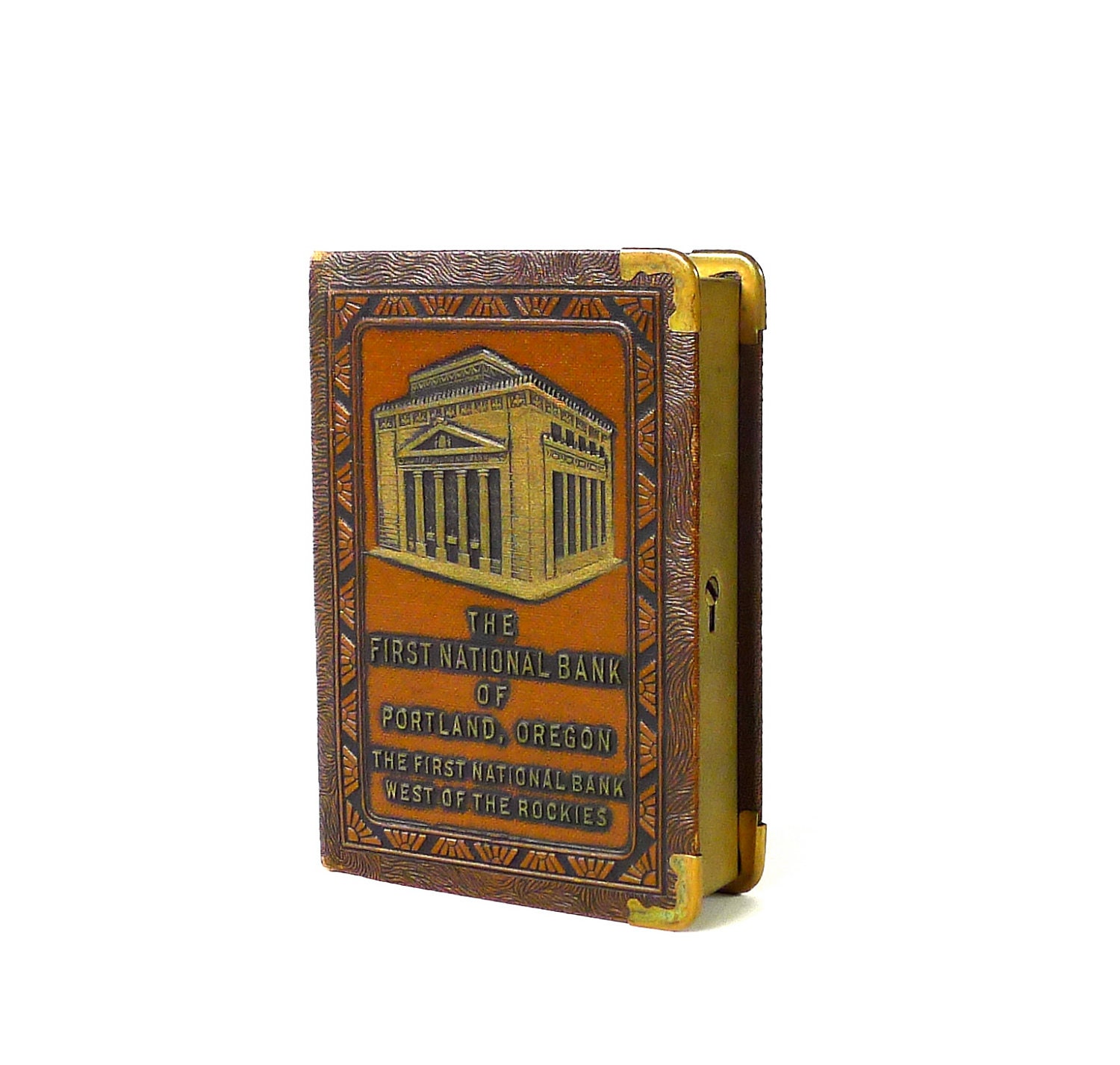 Antique Advertising Coin Bank from The First International Bank of Portland