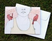 Messenger Birds Blank Greeting Cards (set of 4) with envelopes