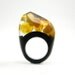 Amber and Black Resin Ring