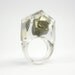 Clear resin ring with pyrite
