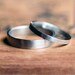 Palladium wedding band set - modern wedding rings - alternative metal - mens wedding band - made to order