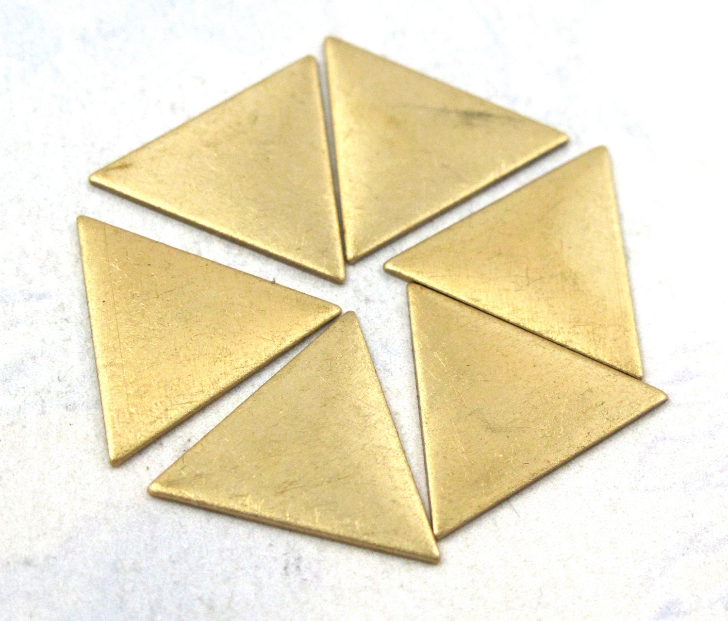 Brass Triangle Engravable Charm Findings (6X) (M888) - EpochBeads
