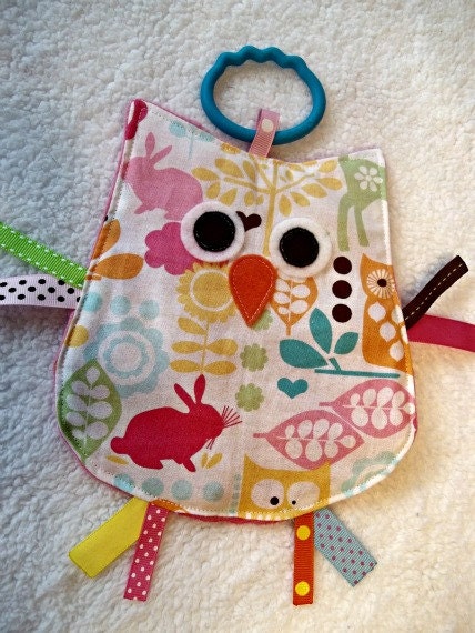 OWL CRINKLE CRACKLE Sensory Lovey Owl Toy in Forest Life