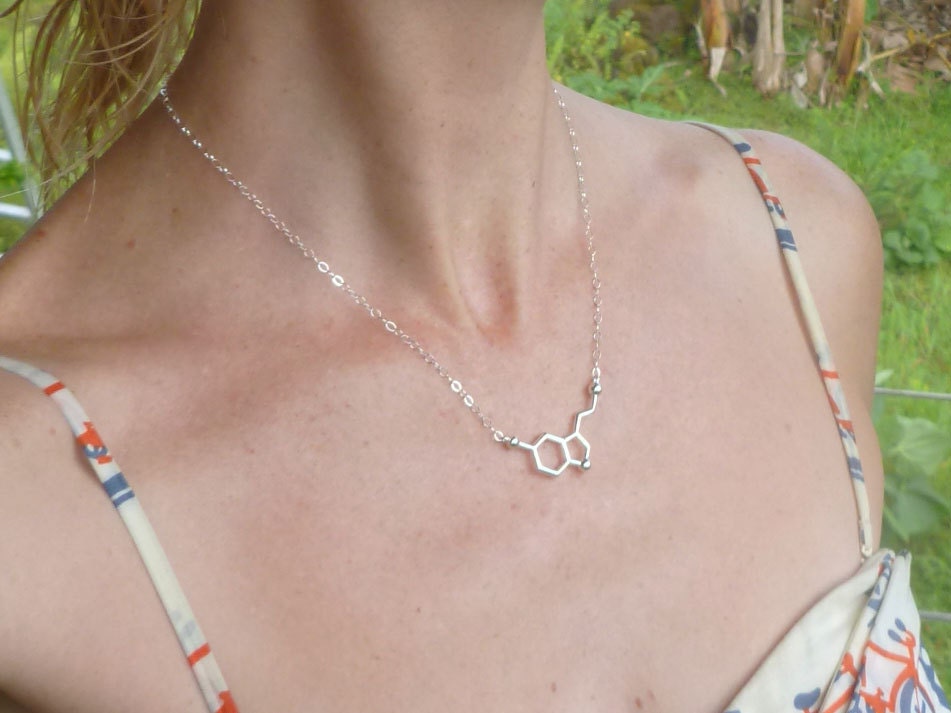 serotonin necklace - for happiness - with link chain