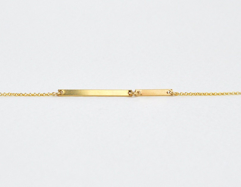 Diagon Gold - asymmetrical line bars necklace - modern sleek jewelry - edor  gift for her