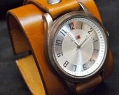 Nathan Drake Leather cuff watch Handmade in NYC