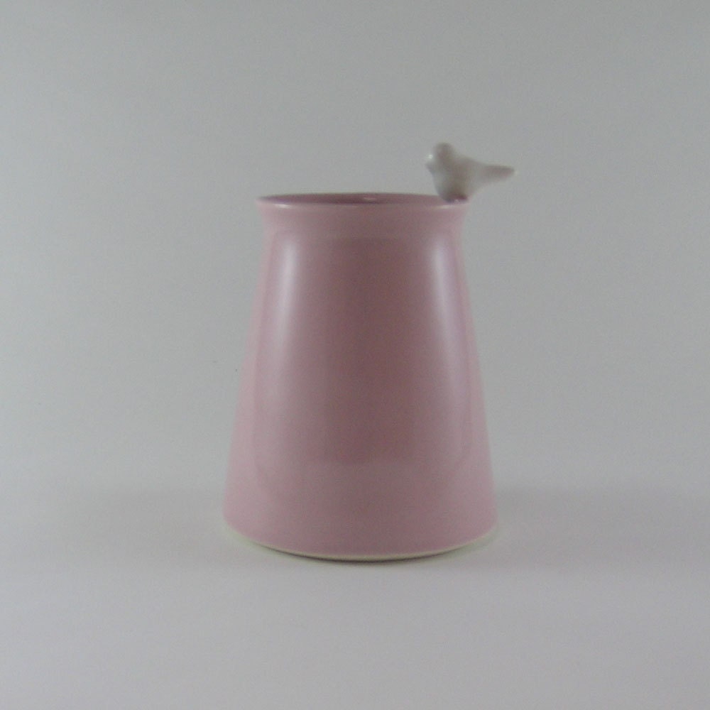 Vase with Bird Ceramic Container for Home, Office