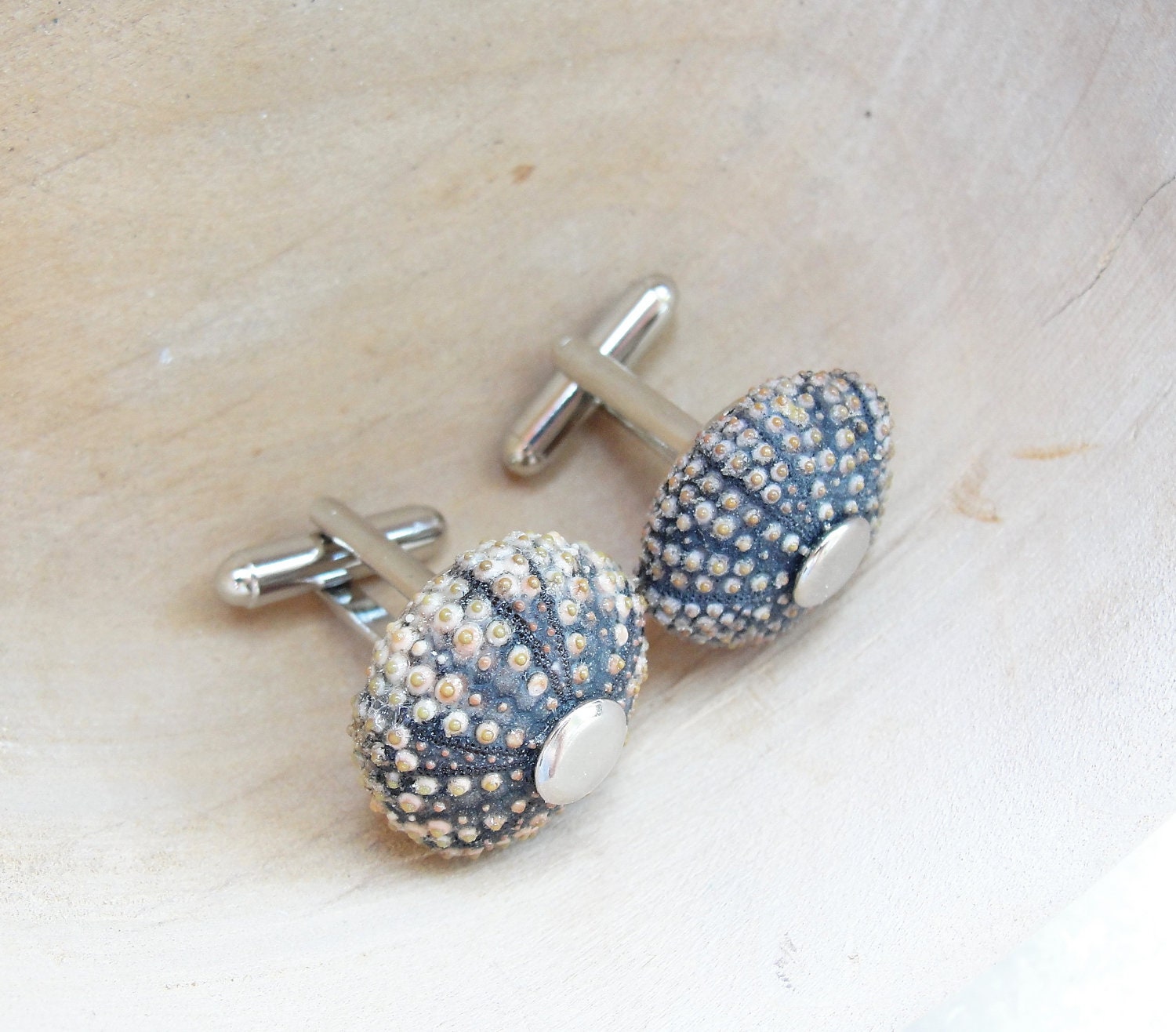 Sea Urchin Cufflinks - Brown
