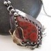 Red Poppies Necklace - Poppy Jasper, Sterling with Brass flower