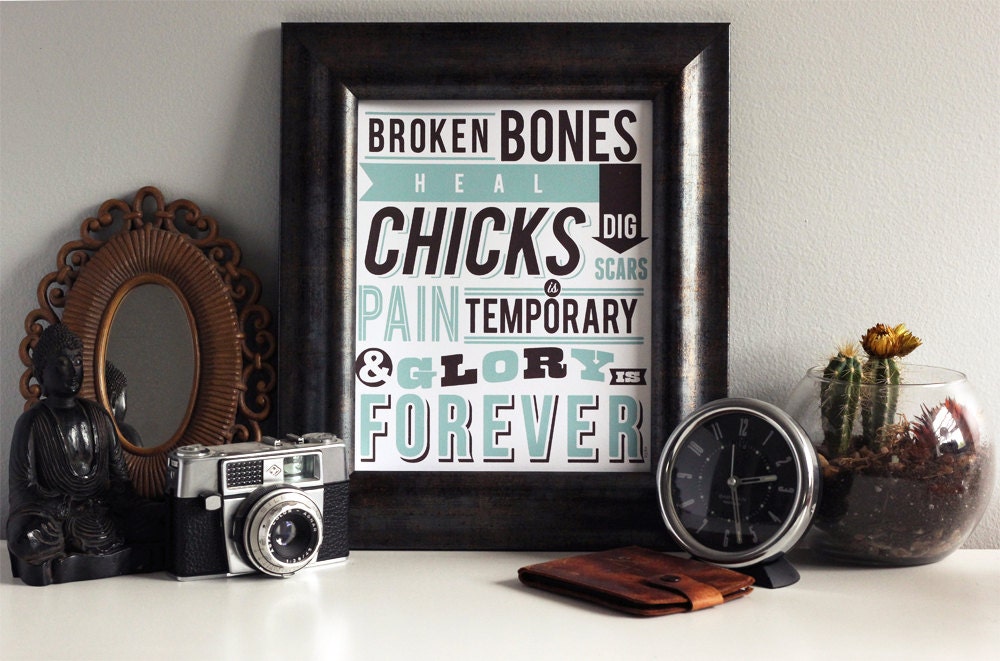 Glory is Forever - 8" x 10" Handprinted Silkscreen Art Print - Hero Design Studio