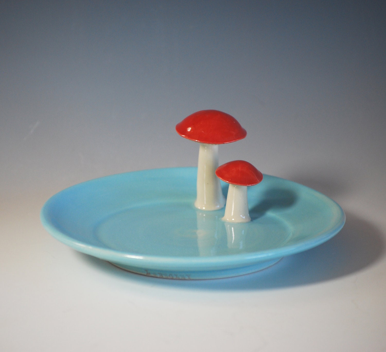 Mushroom Spoon Rest or Soap Dish, in Sky Blue