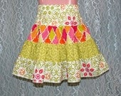 size: 4T - GRAND BAZAAR Tiered Skirt - Boutique Girls Skirt - Ooak
