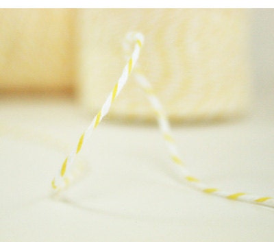 Lemon Bakers Twine - Yellow & White - 15 yards sampler Il_570xn