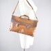 1970s briefcase style purse / Vintage satchel / 70s tooled leather bag
