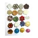 Antique Glass Flower Buttons x20 NBS Diminutive TREASURY ITEM