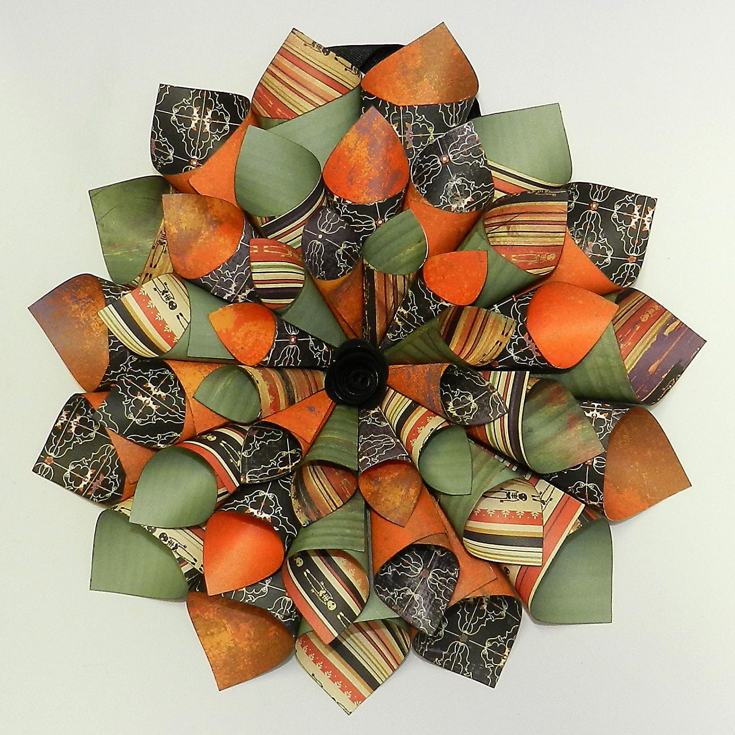 Eerie Halloween Paper Cone Wreath Kit Make your Own Classy Decoration