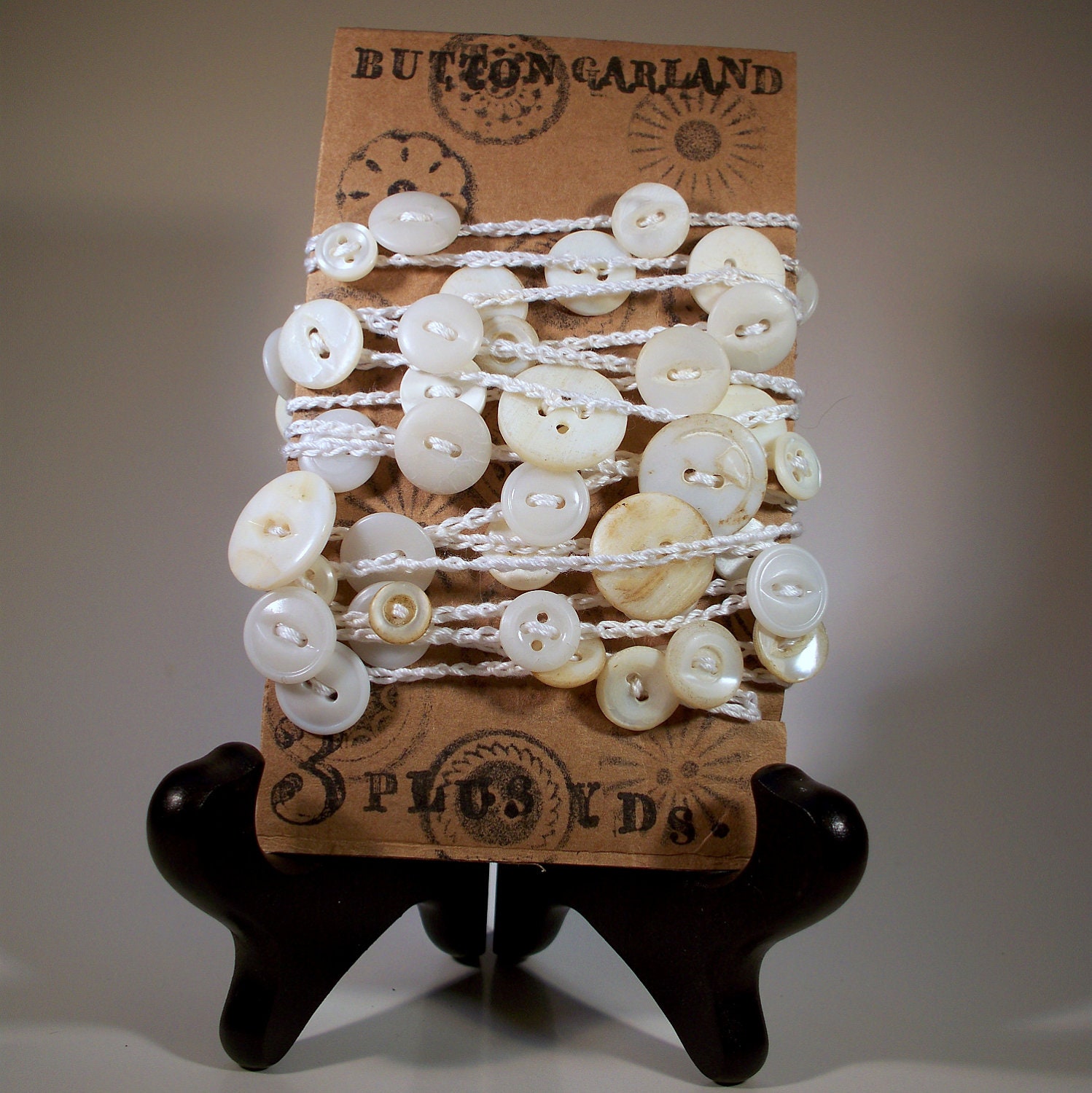 Crocheted Vintage Button Garland Decoration