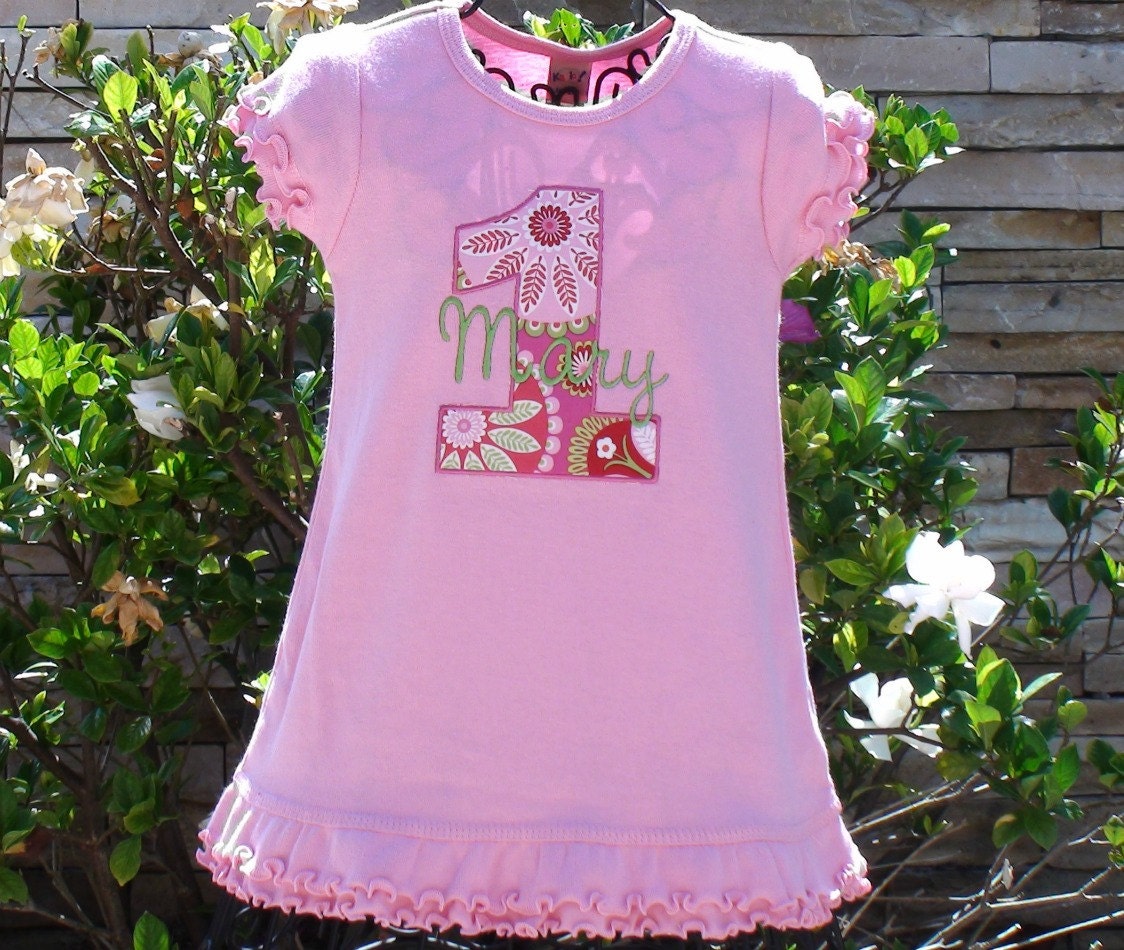 Personalized Birthday Number Dress - Custom Made Sizes 6 mos-Girls 6X