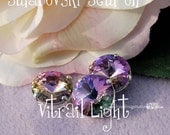 Vitrail Light Rivoli Sew On - Swarovski Crystal 14mm 1122 in a SP 4 Hole Prong Setting - Wire Jewelry Supply - Component