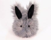 Sterling the Silver Easter Bunny Stuffed Plushie Faux Fur Toy - Medium Size