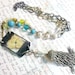 Bohemian Rosary Necklace, Dried Blossom Soldered Charm, Vintage Bead Chain Gypsy Necklace, Gift for Woman