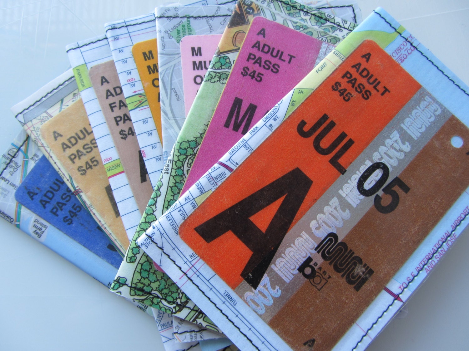 Slim Wallet- San Francisco Muni Fast Pass and Map- choose 1