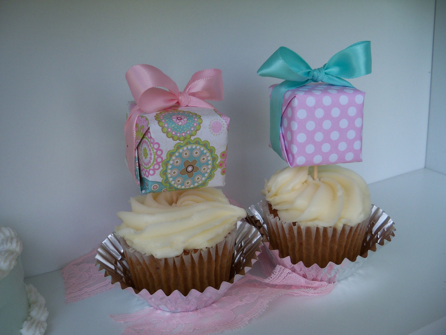 Birthday Present Cupcake Toppers Set of Six for Birthday Party Il_170x135