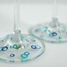 Ocean Waves Wedding Toasting Flutes -- Set of 2 Personalized Hand Painted Champagne Flutes -- Beach Wedding