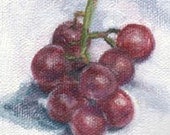 BUNCH of GRAPES -- ACEO original miniature still life daily oil painting by Diana Moses Botkin
