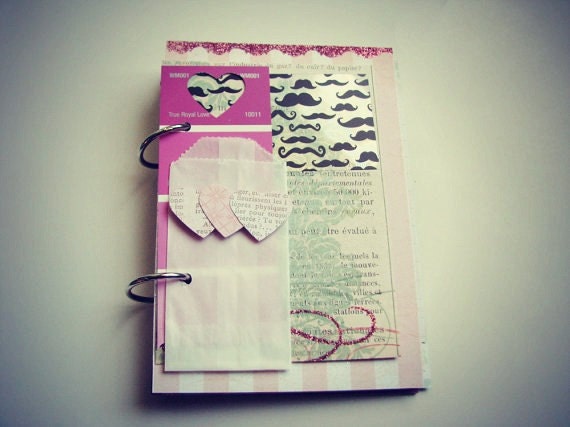 I Mustache You Sweet Premade Mini Album/Journal Valentine's Day, Wedding, Love Story, Us