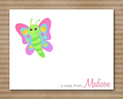 Butterfly Note Cards / Notecards / Stationery / Stationary / Personalized (set of 8)