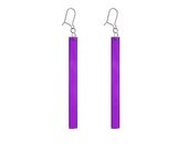 Geometric purple see trough earrings / 925 sterling silver minimalist / 13 colours bar shape violet - neonpolka Geometric purple see trough earrings / 925 sterling silver minimalist / 13 colours bar shape violet - neonpolka