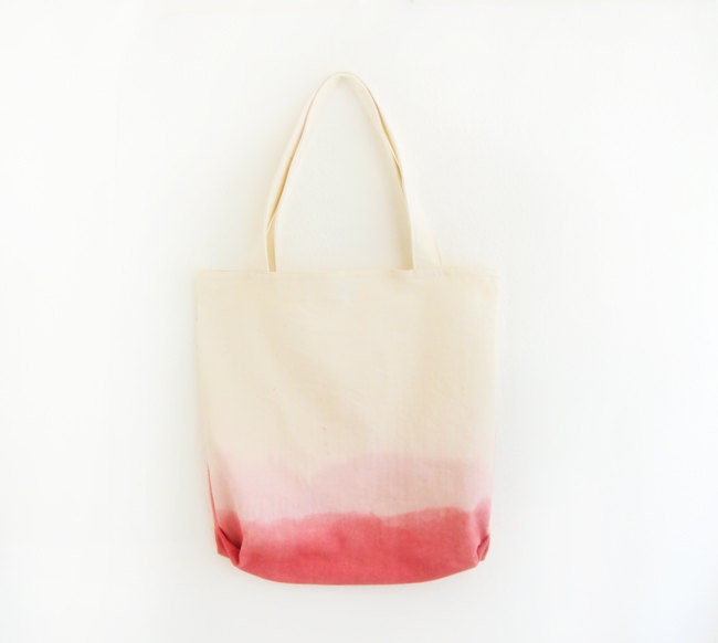 coral dyed texture tote