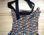 70s Smocked Maxi Sundress Women Large