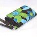 Turquoise and Lime Green Flowers LITTLE TECH Cell Phone Wristlet Case iPhone Wallet for Smart Phones