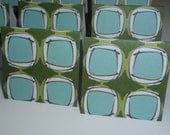 Mini Cards 15 Squares  Blue Green  - blank for thank you notes