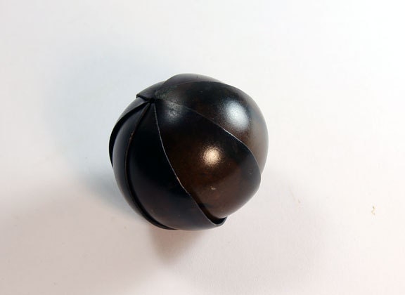 Brass Pillbug with Dark Brown Patina