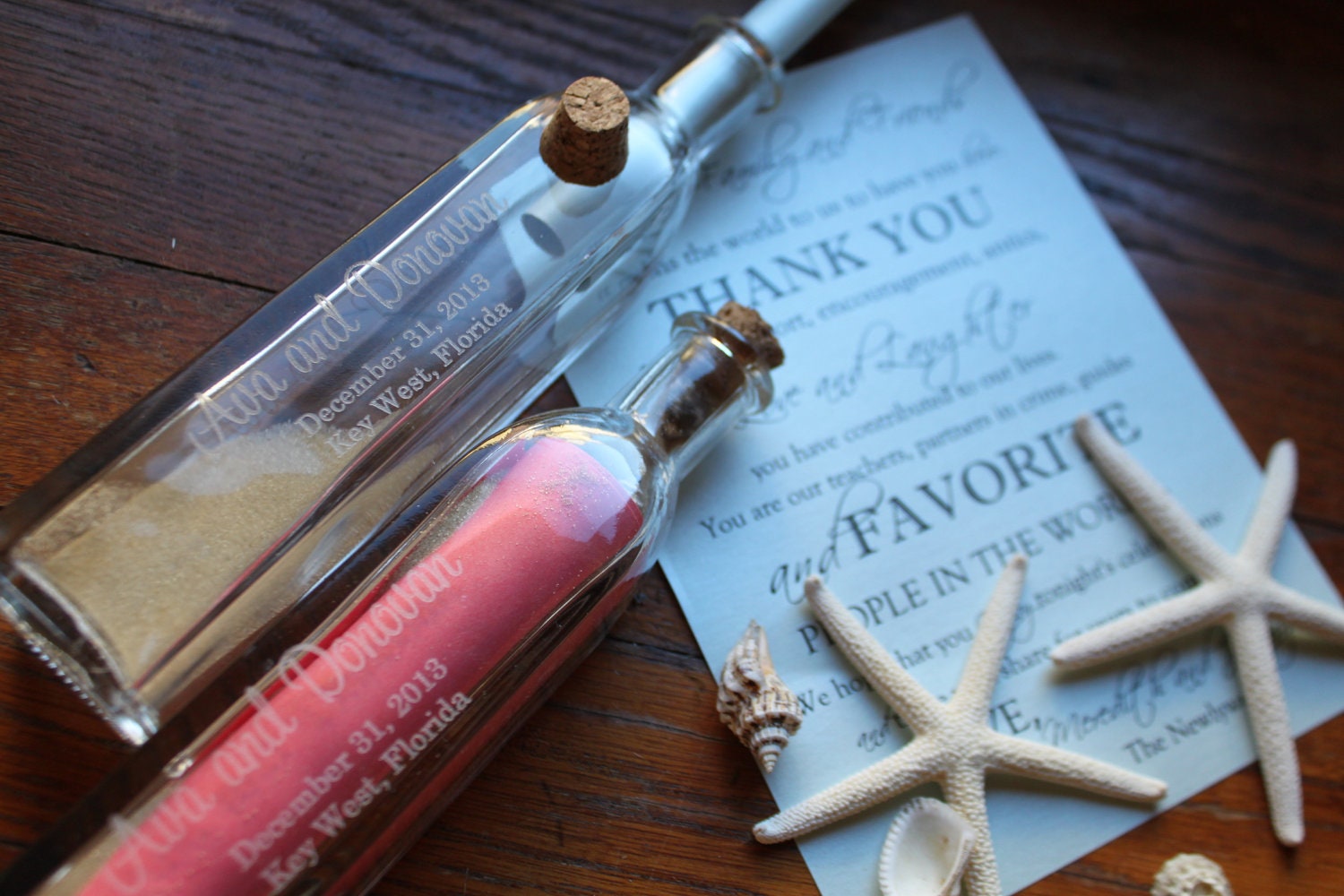 Beach Wedding Favor, Message in a Bottle, Place Card, Wedding Favor, Destination Wedding, Thank You For Coming
