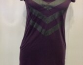 ON SALE Grey Chevron Design purple Tunic