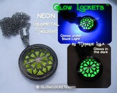 Neon Gun Metal Black Light Twilight UV Ultra Violet Spectrum Glow Locket